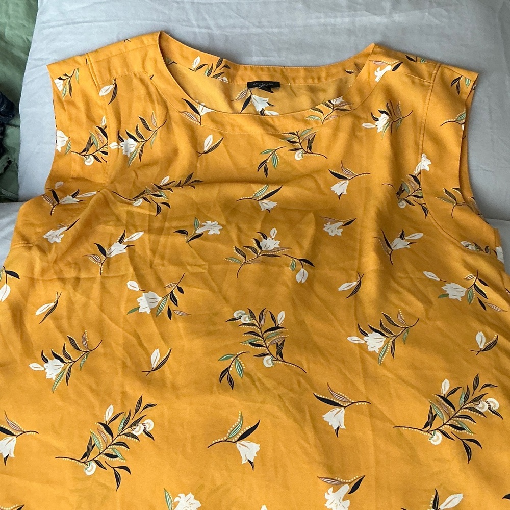 Ann Taylor Factory Yellow Floral Blouse